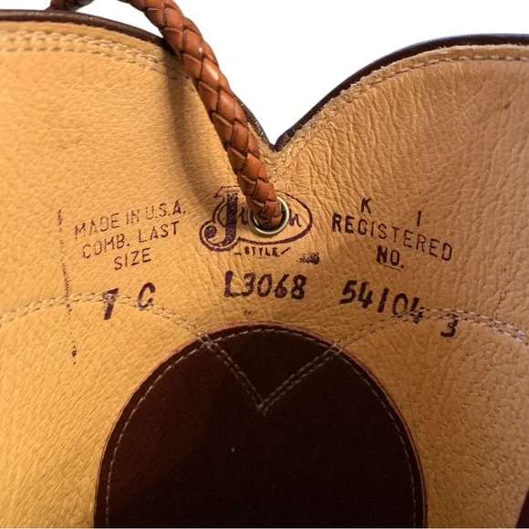 Leather Mini Bucket Bag by Justin Boots Western Star Concho VTG - Picture 7 of 11